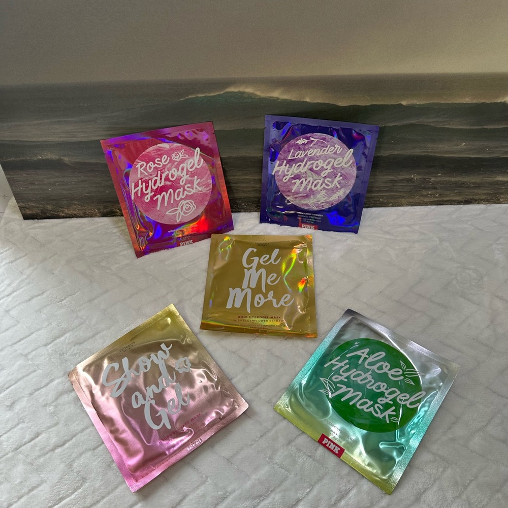 New Victorias Secret Pink Holographic Hydrogel Facial Sheet Mask Face Masks Rose